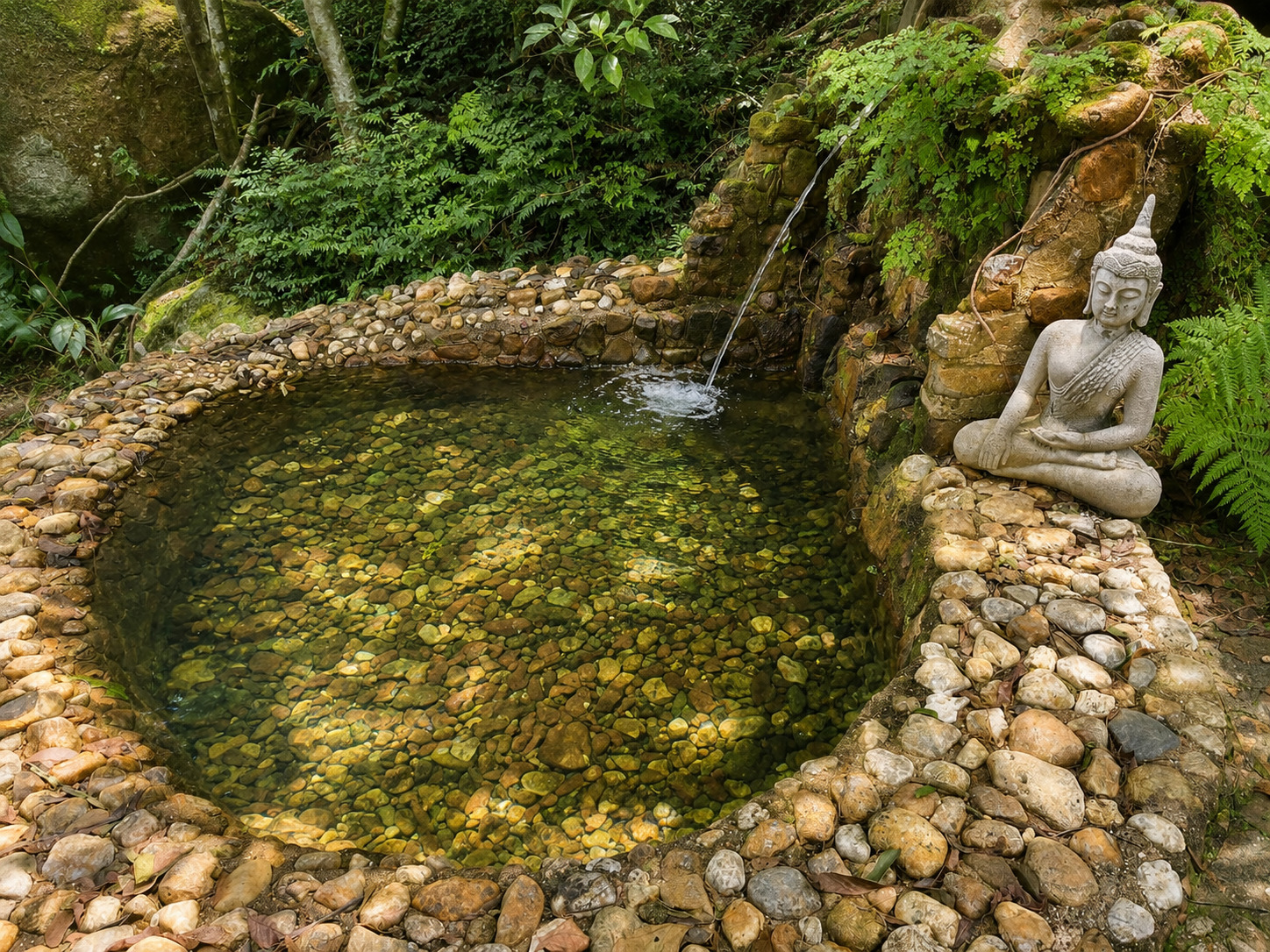 Jardim com fauna e flora locais